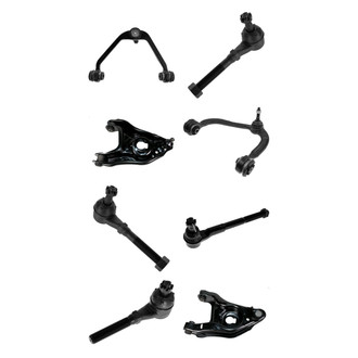 TRQ® - Front Lower and Upper Control Arm with Ball Joint and Tie Rod End Kit