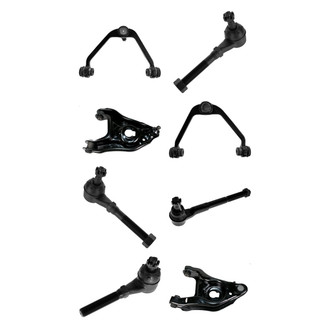 TRQ® - Front Lower and Upper Control Arm with Ball Joint and Tie Rod End Kit