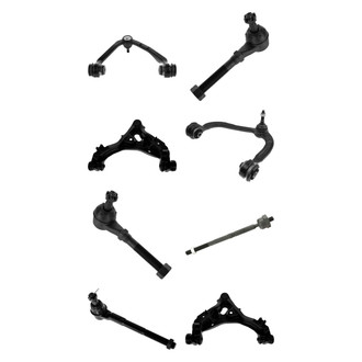TRQ® - Front Lower and Upper Control Arm with Ball Joint and Tie Rod End Kit