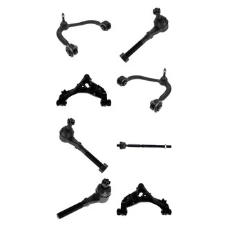 TRQ® - Front Lower and Upper Control Arm with Ball Joint and Tie Rod End Kit