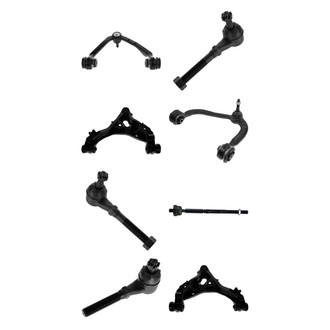 TRQ® - Front Lower and Upper Control Arm with Ball Joint and Tie Rod End Kit
