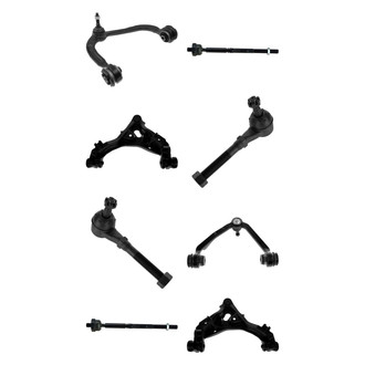 TRQ® - Front Lower and Upper Control Arm with Ball Joint and Tie Rod End Kit