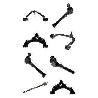 TRQ® - Front Lower and Upper Control Arm with Ball Joint and Tie Rod End Kit
