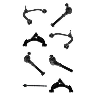 TRQ® - Front Lower and Upper Control Arm with Ball Joint and Tie Rod End Kit
