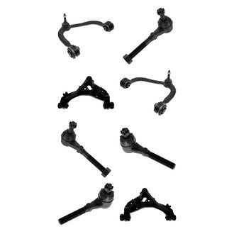 TRQ® - Front Lower and Upper Control Arm with Ball Joint and Tie Rod End Kit