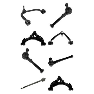TRQ® - Front Lower and Upper Control Arm with Ball Joint and Tie Rod End Kit