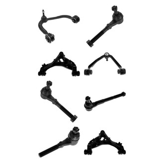 TRQ® - Front Lower and Upper Control Arm with Ball Joint and Tie Rod End Kit