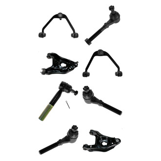 TRQ® - Front Lower and Upper Control Arm with Ball Joint and Tie Rod End Kit
