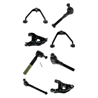 TRQ® - Front Lower and Upper Control Arm with Ball Joint and Tie Rod End Kit