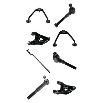 TRQ® - Front Lower and Upper Control Arm with Ball Joint and Tie Rod End Kit