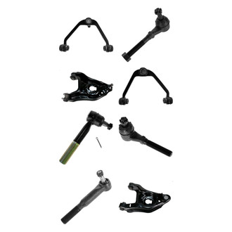 TRQ® - Front Lower and Upper Control Arm with Ball Joint and Tie Rod End Kit