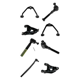 TRQ® - Front Lower and Upper Control Arm with Ball Joint and Tie Rod End Kit