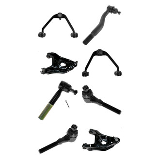 TRQ® - Front Lower and Upper Control Arm with Ball Joint and Tie Rod End Kit