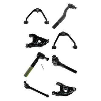 TRQ® - Front Lower and Upper Control Arm with Ball Joint and Tie Rod End Kit