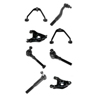 TRQ® - Front Lower and Upper Control Arm with Ball Joint and Tie Rod End Kit