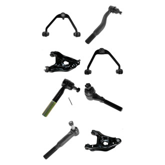 TRQ® - Front Lower and Upper Control Arm with Ball Joint and Tie Rod End Kit