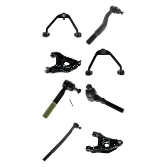 TRQ® - Front Lower and Upper Control Arm with Ball Joint and Tie Rod End Kit