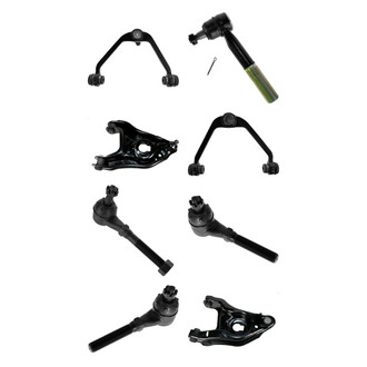 TRQ® - Front Lower and Upper Control Arm with Ball Joint and Tie Rod End Kit