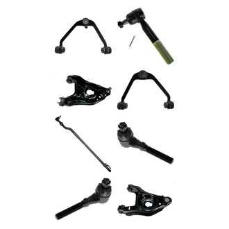 TRQ® - Front Lower and Upper Control Arm with Ball Joint and Tie Rod End Kit