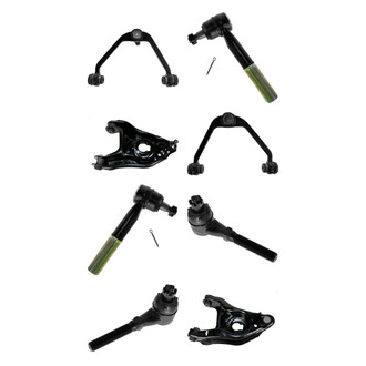 TRQ® - Front Lower and Upper Control Arm with Ball Joint and Tie Rod End Kit
