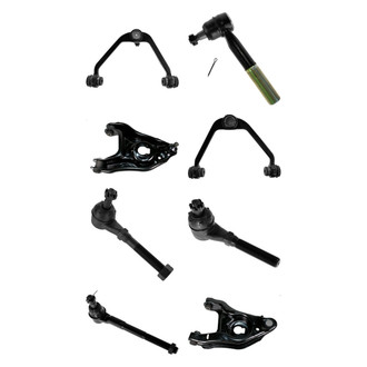 TRQ® - Front Lower and Upper Control Arm with Ball Joint and Tie Rod End Kit