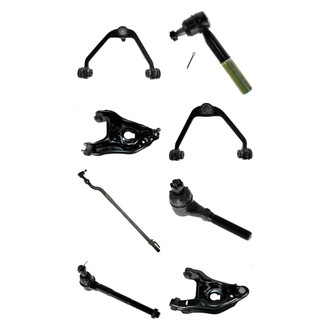 TRQ® - Front Lower and Upper Control Arm with Ball Joint and Tie Rod End Kit