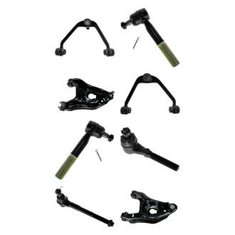 TRQ® - Front Lower and Upper Control Arm with Ball Joint and Tie Rod End Kit