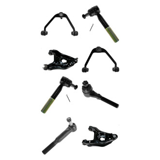 TRQ® - Front Lower and Upper Control Arm with Ball Joint and Tie Rod End Kit