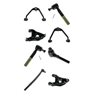 TRQ® - Front Lower and Upper Control Arm with Ball Joint and Tie Rod End Kit