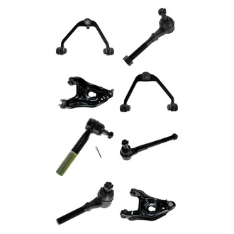 TRQ® - Front Lower and Upper Control Arm with Ball Joint and Tie Rod End Kit