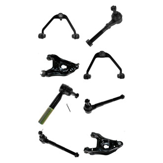 TRQ® - Front Lower and Upper Control Arm with Ball Joint and Tie Rod End Kit