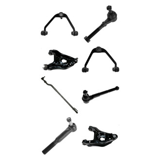 TRQ® - Front Lower and Upper Control Arm with Ball Joint and Tie Rod End Kit