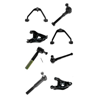 TRQ® - Front Lower and Upper Control Arm with Ball Joint and Tie Rod End Kit