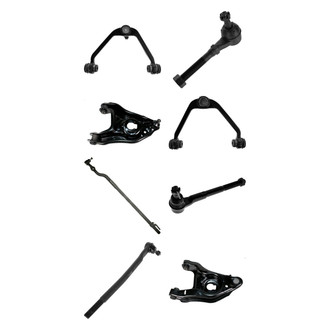 TRQ® - Front Lower and Upper Control Arm with Ball Joint and Tie Rod End Kit