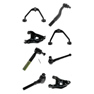 TRQ® - Front Lower and Upper Control Arm with Ball Joint and Tie Rod End Kit