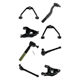 TRQ® - Front Lower and Upper Control Arm with Ball Joint and Tie Rod End Kit