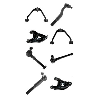 TRQ® - Front Lower and Upper Control Arm with Ball Joint and Tie Rod End Kit