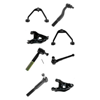 TRQ® - Front Lower and Upper Control Arm with Ball Joint and Tie Rod End Kit