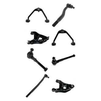 TRQ® - Front Lower and Upper Control Arm with Ball Joint and Tie Rod End Kit