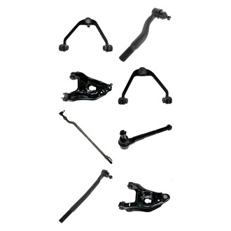 TRQ® - Front Lower and Upper Control Arm with Ball Joint and Tie Rod End Kit