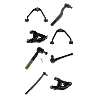 TRQ® - Front Lower and Upper Control Arm with Ball Joint and Tie Rod End Kit