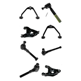 TRQ® - Front Lower and Upper Control Arm with Ball Joint and Tie Rod End Kit