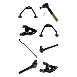TRQ® - Front Lower and Upper Control Arm with Ball Joint and Tie Rod End Kit