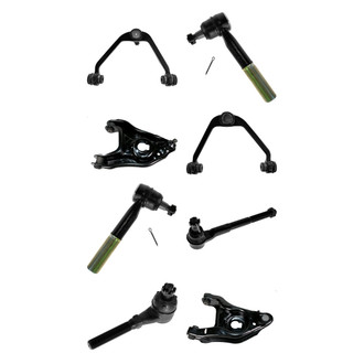 TRQ® - Front Lower and Upper Control Arm with Ball Joint and Tie Rod End Kit