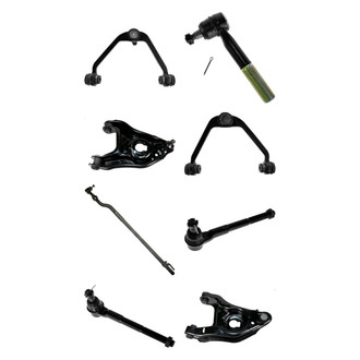 TRQ® - Front Lower and Upper Control Arm with Ball Joint and Tie Rod End Kit