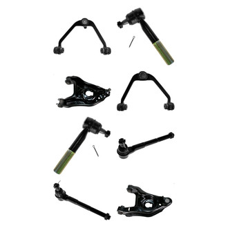 TRQ® - Front Lower and Upper Control Arm with Ball Joint and Tie Rod End Kit