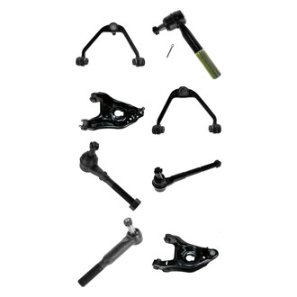 TRQ® - Front Lower and Upper Control Arm with Ball Joint and Tie Rod End Kit