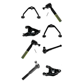 TRQ® - Front Lower and Upper Control Arm with Ball Joint and Tie Rod End Kit
