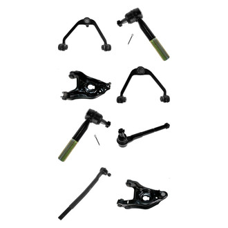 TRQ® - Front Lower and Upper Control Arm with Ball Joint and Tie Rod End Kit