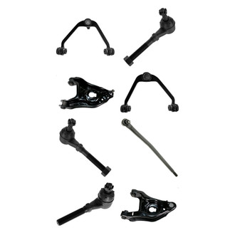 TRQ® - Front Lower and Upper Control Arm with Ball Joint and Tie Rod End Kit